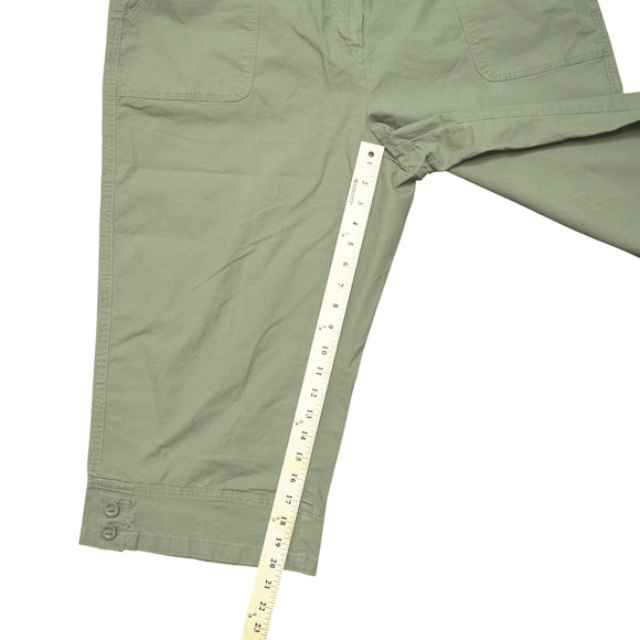 Classic Elements Olive Green Cropped Jacket & Pant Suit Women’s 18W Cotton Blend - Picture 12 of 15